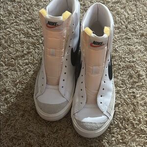 Nike High-Top Sneakers in White, Black, and Yellow